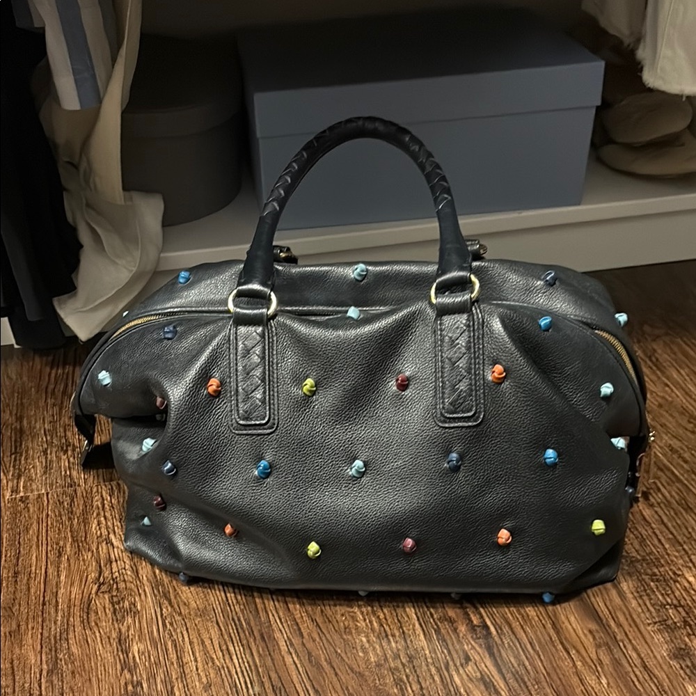 Tehra B polka dot Black Leather Handbag